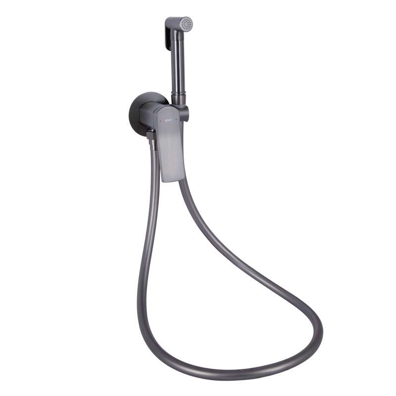 Qtap Набор для гігієнічного душу Slavonice округлий QTSLA262GMB45916 Gunmetal Black PVD