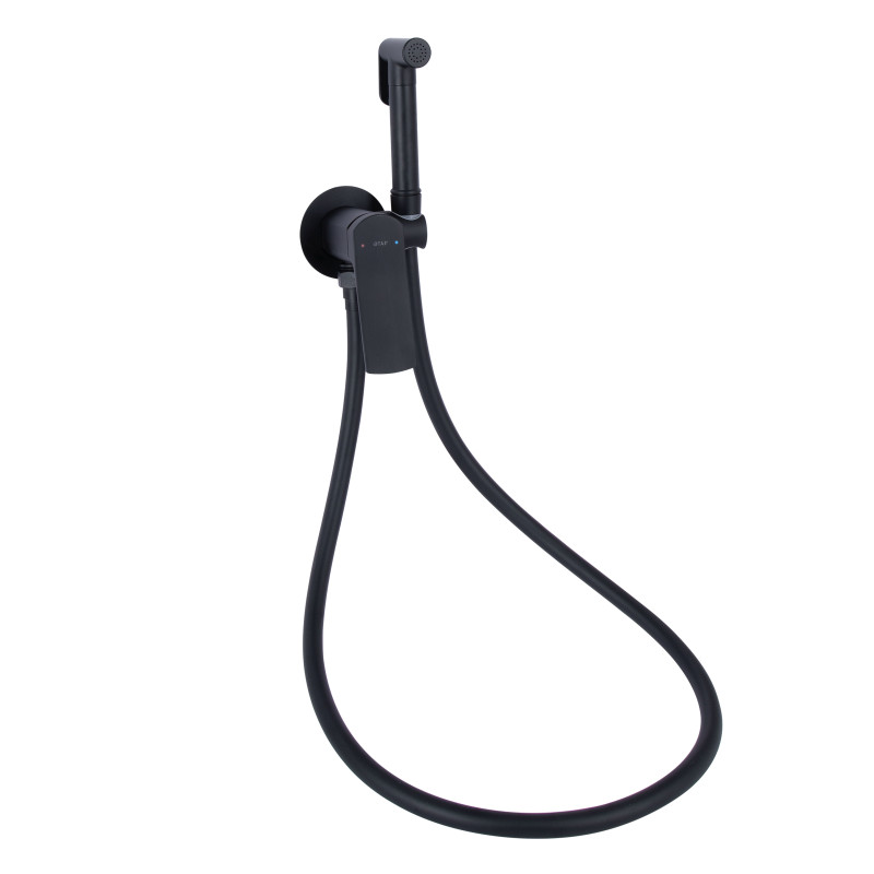 Qtap Набор для гігієнічного душу Slavonice округлий QTSLA262BLM45917 Black Matt