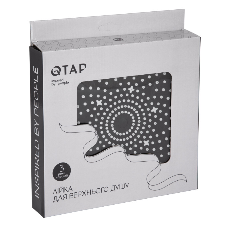 Qtap Лійка для верхнього душу Hlavova D 230 мм округла QTHLA107BLM45788 Black Matt