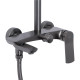 Qtap Душова система універсальна Slavonice на три споживача (з виливом) QTSLA111GMB45910 Gunmetal Black PVD