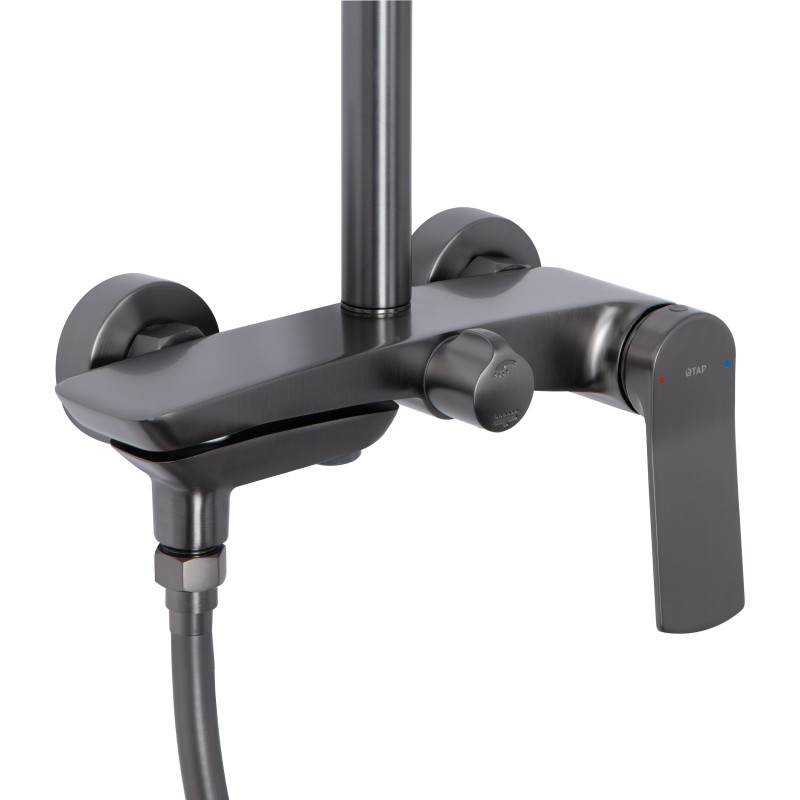 Qtap Душова система універсальна Slavonice на три споживача (з виливом) QTSLA111GMB45910 Gunmetal Black PVD