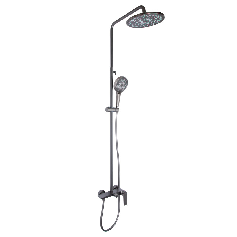 Qtap Душова система для душу Slavonice на два споживача QTSLA110GMB45913 Gunmetal Black PVD