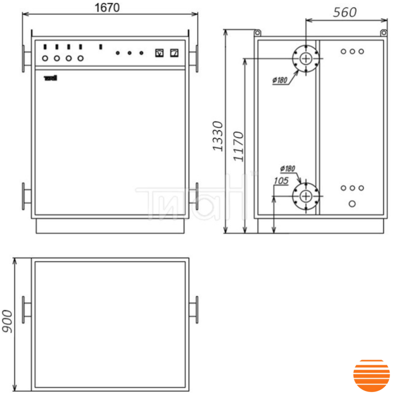 ТІТАН Промышленный котел модульный 495кВт/380В. (107017)
