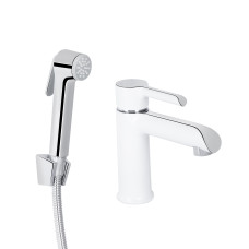 Qtap Змішувач для раковини Grand (з гігієнічним душем) QTGRA272CRW45671 Chrome/White