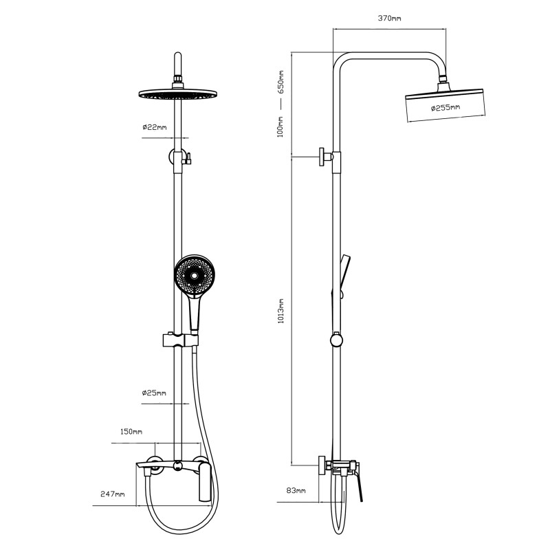 Qtap Душова система для душу Slavonice на два споживача QTSLA110CRM45912 Chrome
