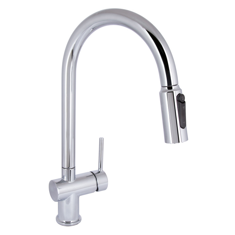 Qtap Змішувач для кухні Rozcesti з висувним виливом з підключенням для питної води QTROZ366CRM45938 Chrome