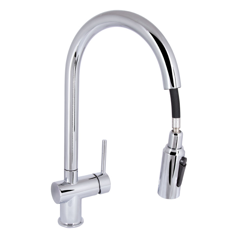 Qtap Змішувач для кухні Rozcesti з висувним виливом з підключенням для питної води QTROZ366CRM45938 Chrome