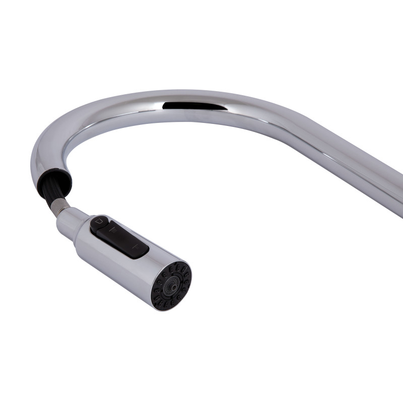 Qtap Змішувач для кухні Rozcesti з висувним виливом з підключенням для питної води QTROZ366CRM45938 Chrome