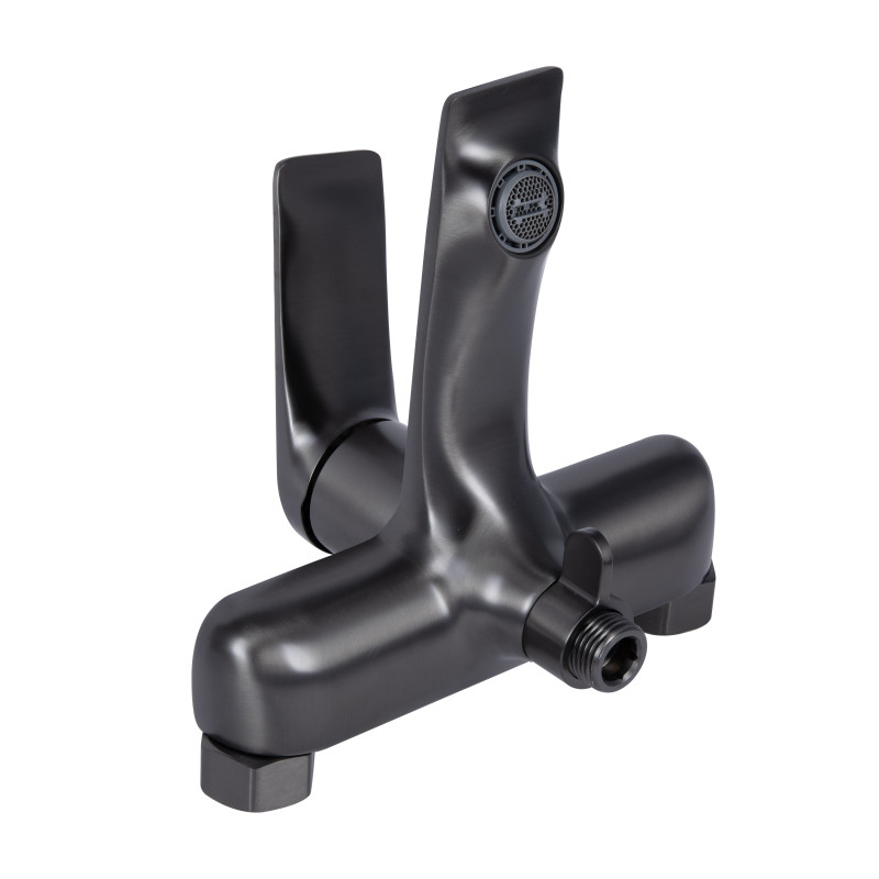 Qtap Змішувач для ванни Vlasta New (з душовим гарнітуром) QTVLA259GMB45643 Gunmetal Black PVD