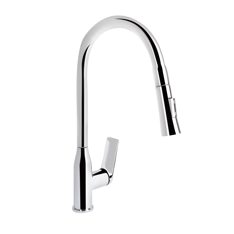 Qtap Змішувач для кухні Vlasta New з висувним виливом QTVLA344CRM45646 Chrome