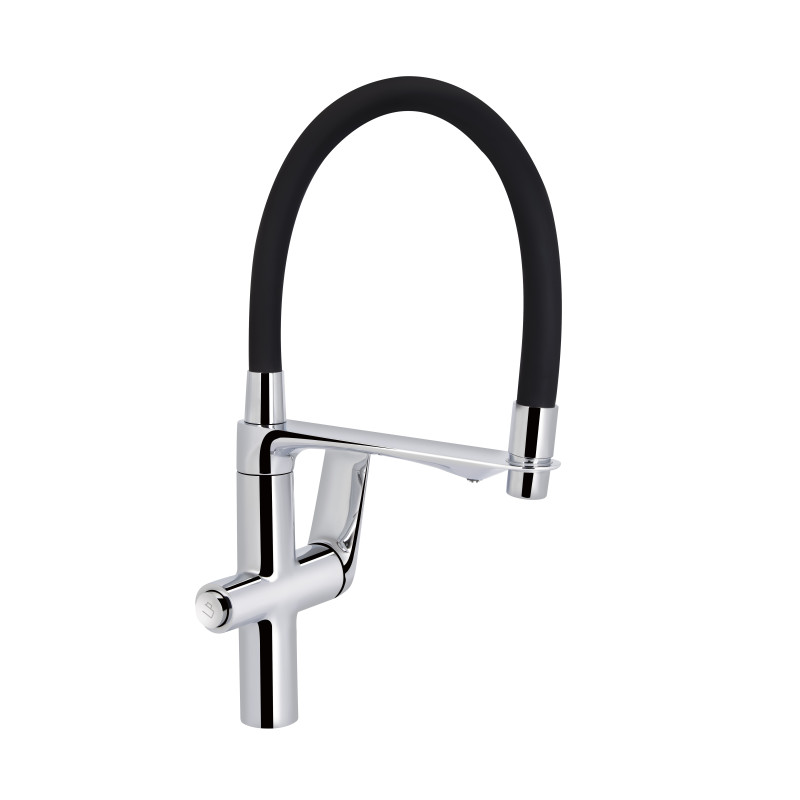 Qtap Змішувач для кухні Vlasta New з гнучким виливом з підключенням для питної води QTVLA364CRM45648 Chrome