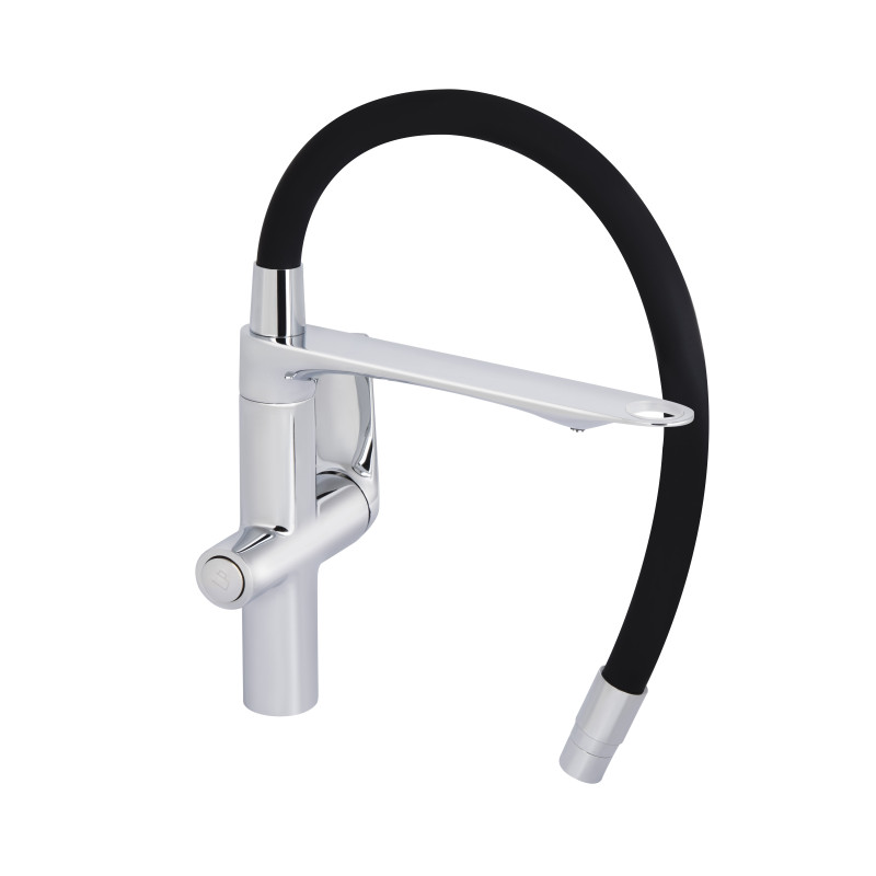 Qtap Змішувач для кухні Vlasta New з гнучким виливом з підключенням для питної води QTVLA364CRM45648 Chrome