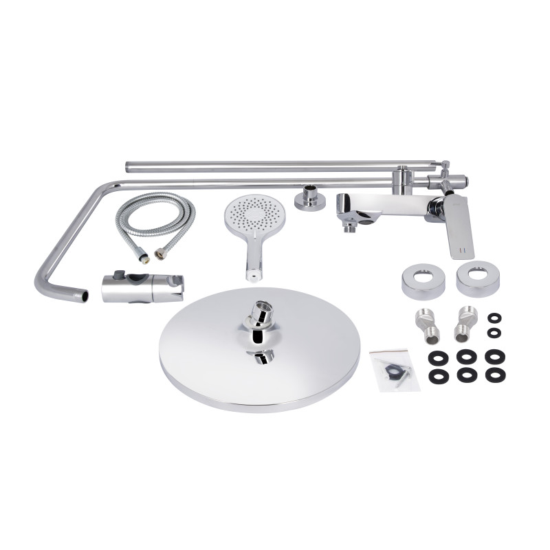 Qtap Душова система універсальна Vlasta New на три споживача (з виливом) QTVLA111CRM45650 Chrome