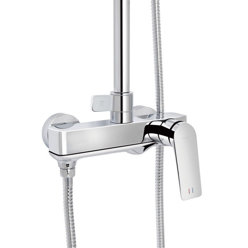 Qtap Душова система універсальна Vlasta New на три споживача (з виливом) QTVLA111CRM45650 Chrome