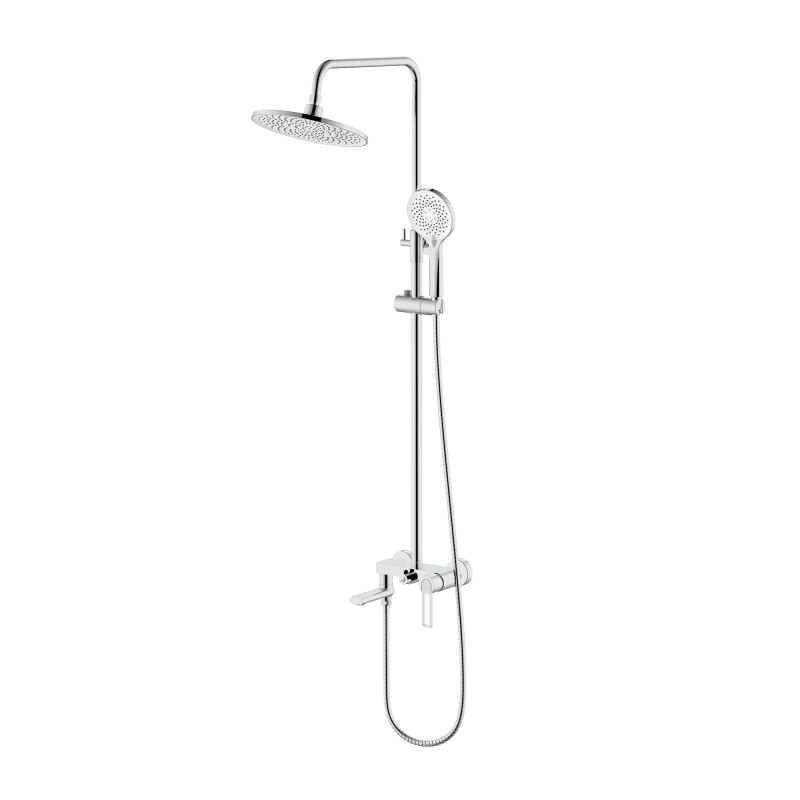 Qtap Душова система універсальна Taurus на три споживача (з виливом) QTTAU111CRM45665 Chrome