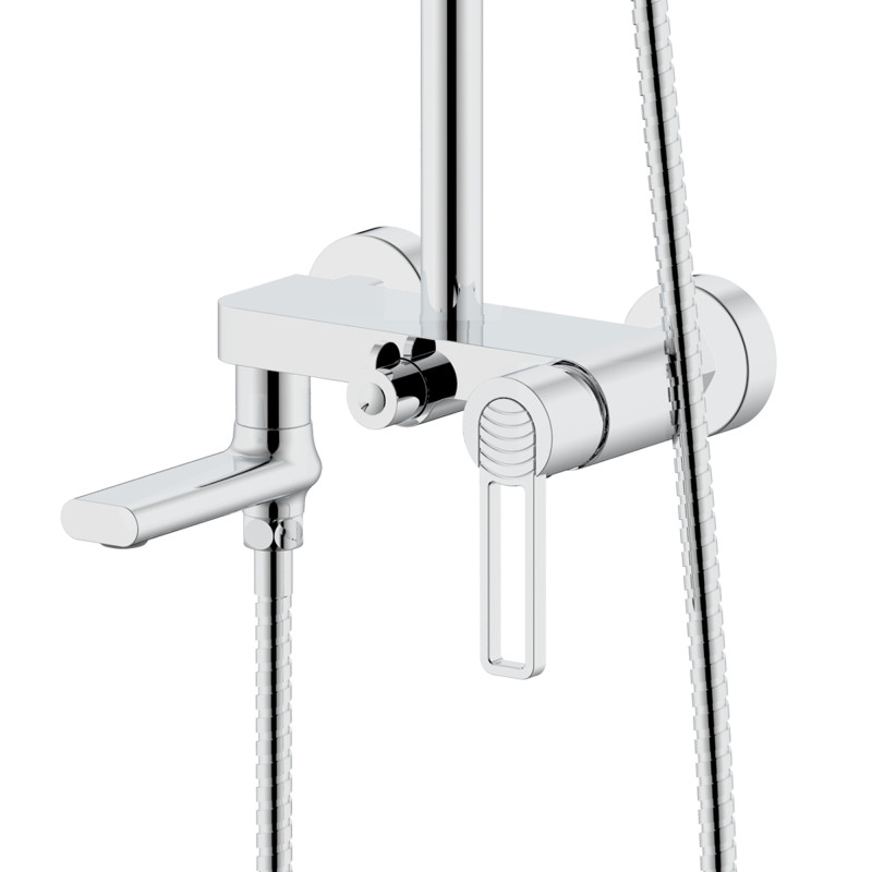 Qtap Душова система універсальна Taurus на три споживача (з виливом) QTTAU111CRM45665 Chrome