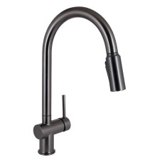 Qtap Змішувач для кухні Rozcesti з висувним виливом з підключенням для питної води QTROZ366GMB45939 Gunmetal Black PVD