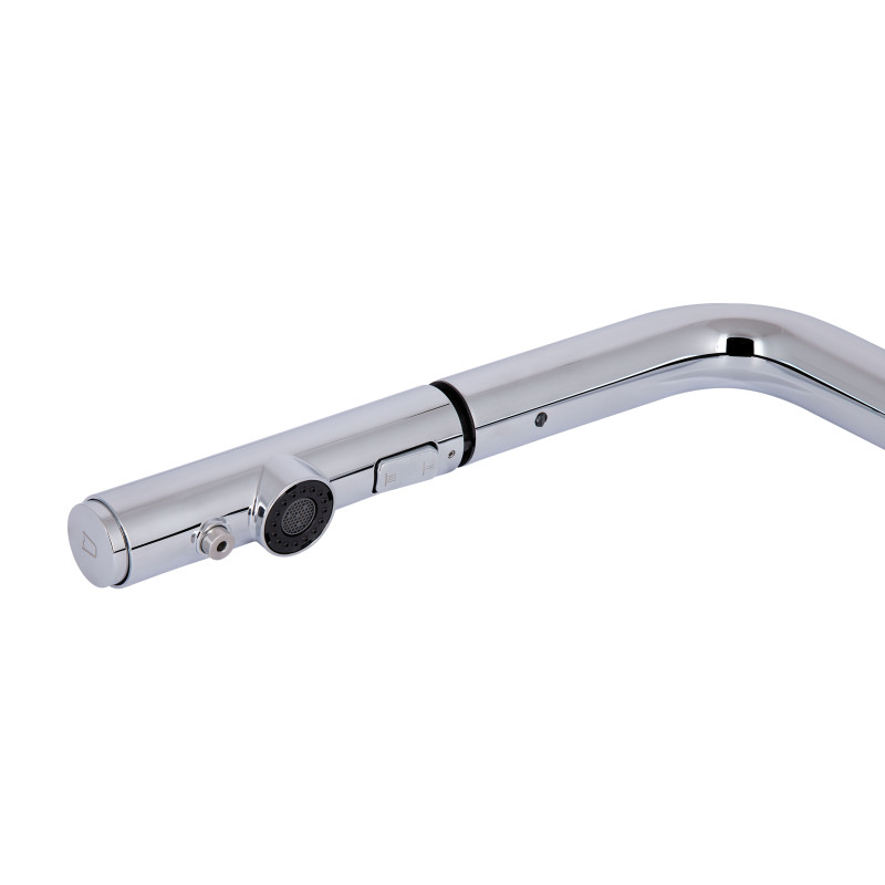 Qtap Змішувач для кухні Rozcesti з висувним виливом з підключенням для питної води QTROZ367CRM45941 Chrome