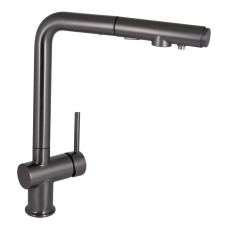 Qtap Змішувач для кухні Rozcesti з висувним виливом з підключенням для питної води QTROZ367GMB45942 Gunmetal Black PVD