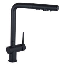 Qtap Змішувач для кухні Rozcesti з висувним виливом з підключенням для питної води QTROZ367BLM45943 Black Matt