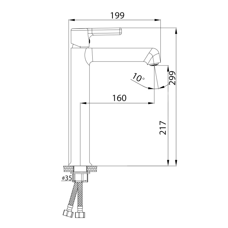 Qtap Змішувач для раковини Cardinal високий QTCAR269CRM45655 Chrome