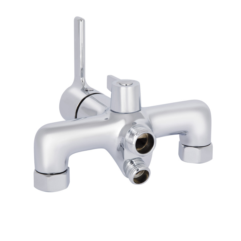 Qtap Змішувач для ванни Cardinal з довгим поворотним виливом (з душовим гарнітуром) QTCAR260CRM45657 Chrome