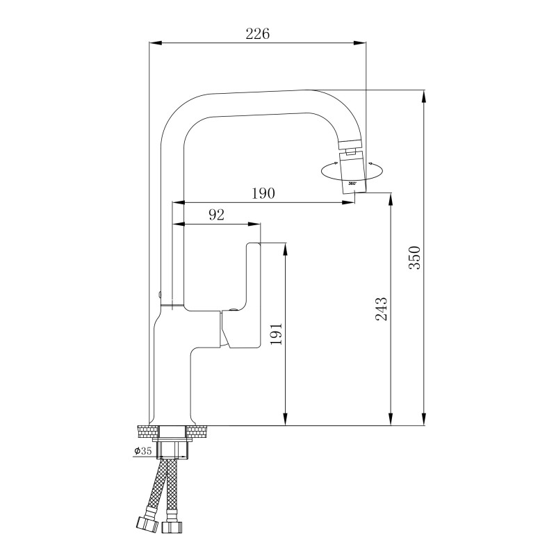 Qtap Змішувач для кухні Cardinal QTCAR344CRM45658 Chrome