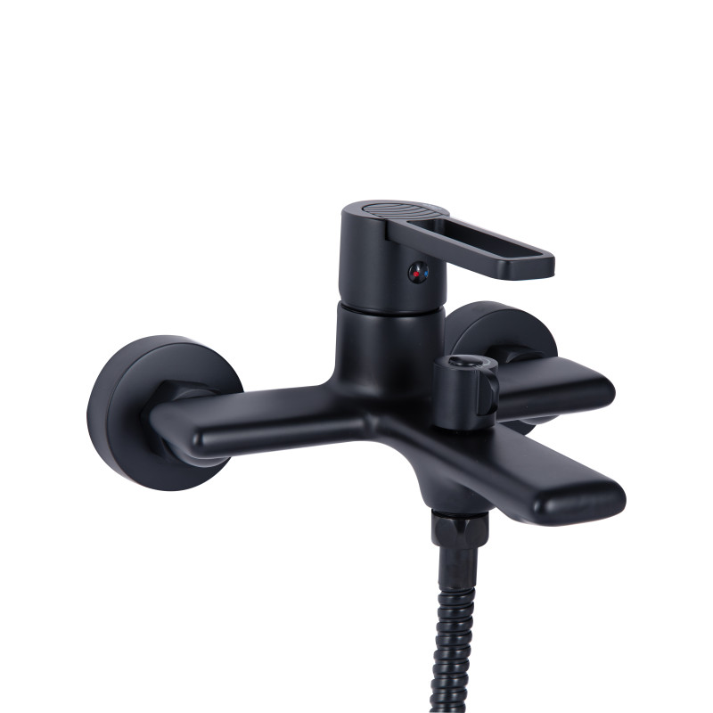 Qtap Змішувач для ванни Taurus (з душовим гарнітуром) QTTAU259BLM45662 Black Matt