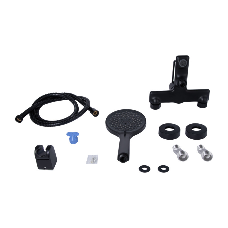 Qtap Змішувач для ванни Taurus (з душовим гарнітуром) QTTAU259BLM45662 Black Matt