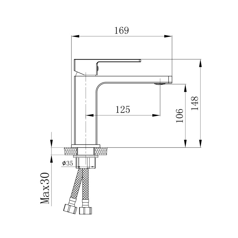 Qtap Змішувач для раковини Gemini QTGEM270CRW45675 Chrome/White