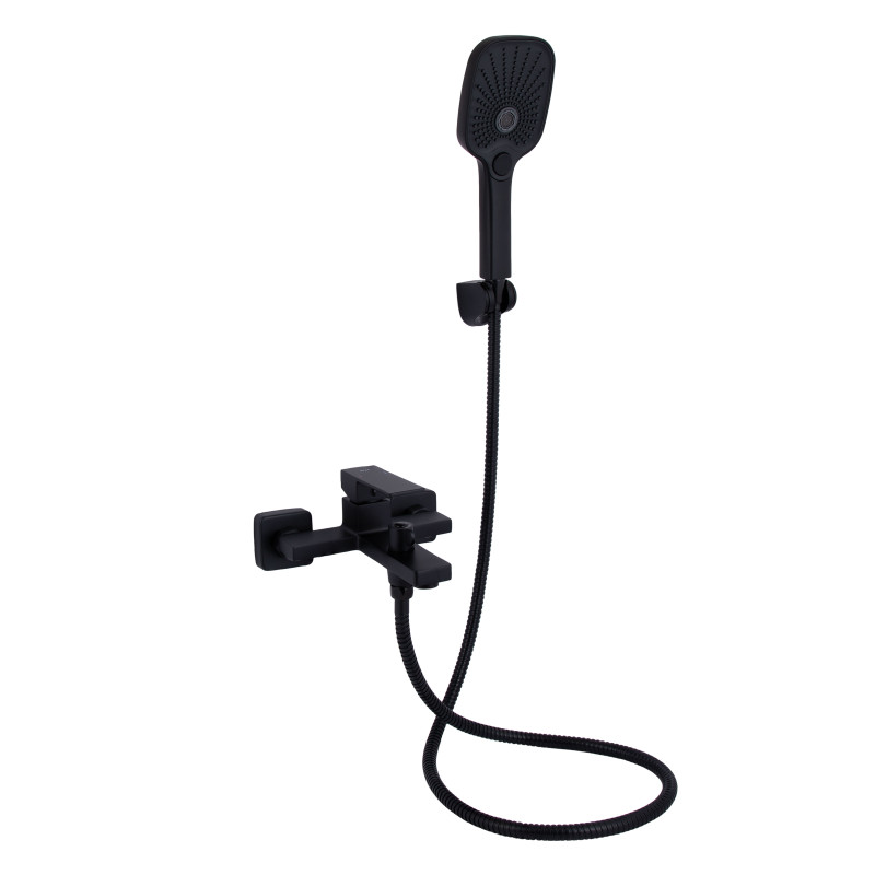 Qtap Змішувач для ванни Gemini (з душовим гарнітуром) QTGEM259BLM45682 Black Matt