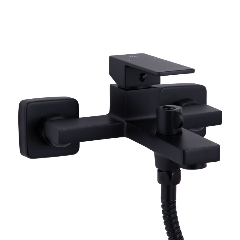 Qtap Змішувач для ванни Gemini (з душовим гарнітуром) QTGEM259BLM45682 Black Matt