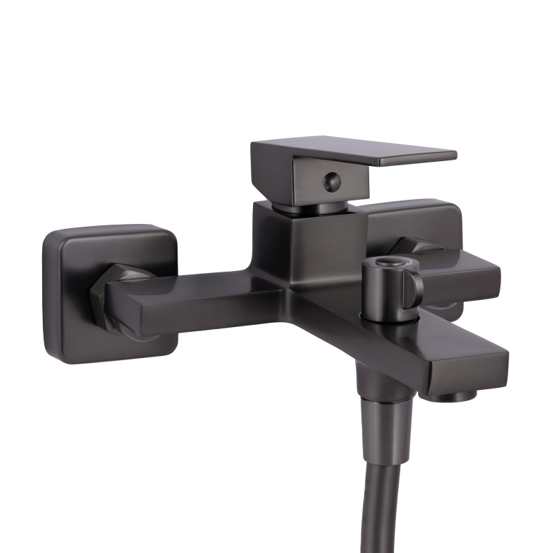 Qtap Змішувач для ванни Gemini (з душовим гарнітуром) QTGEM259GMB45684 Gunmetal Black PVD
