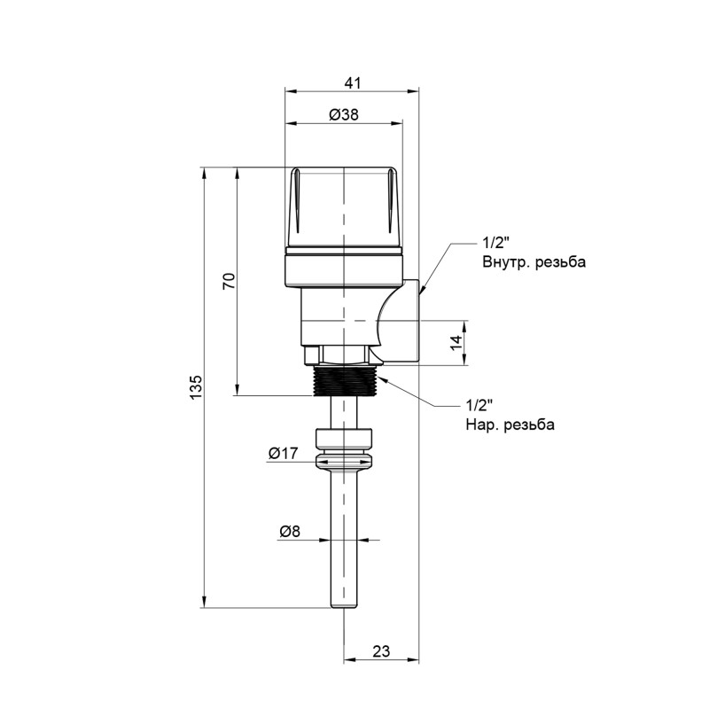 Icma Запобіжний клапан температури і тиску 1/2" №266 (91266ADAF)
