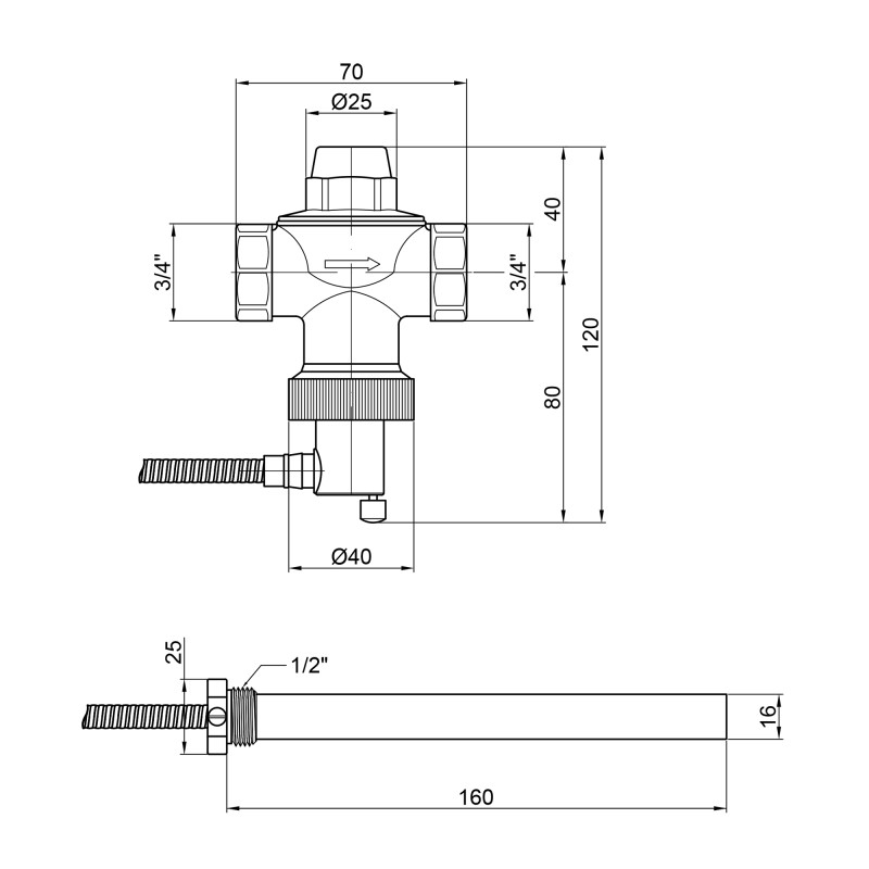 Icma Клапан теплового скидання 3/4" №605 (90605AE05)