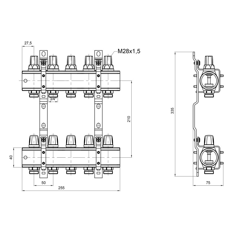 Icma Колектор 1" 5 виходів, без витратоміра №K005 (87K005PQ06)