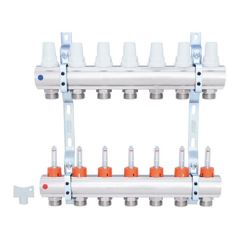 Колектор Icma 1" 7 виходів, з витратомірами №K013 (87K013PR06)