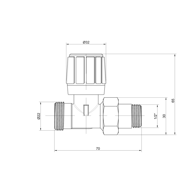Icma Кран радіаторний 1/2" прямий під фітинг №828 (82828AD06)