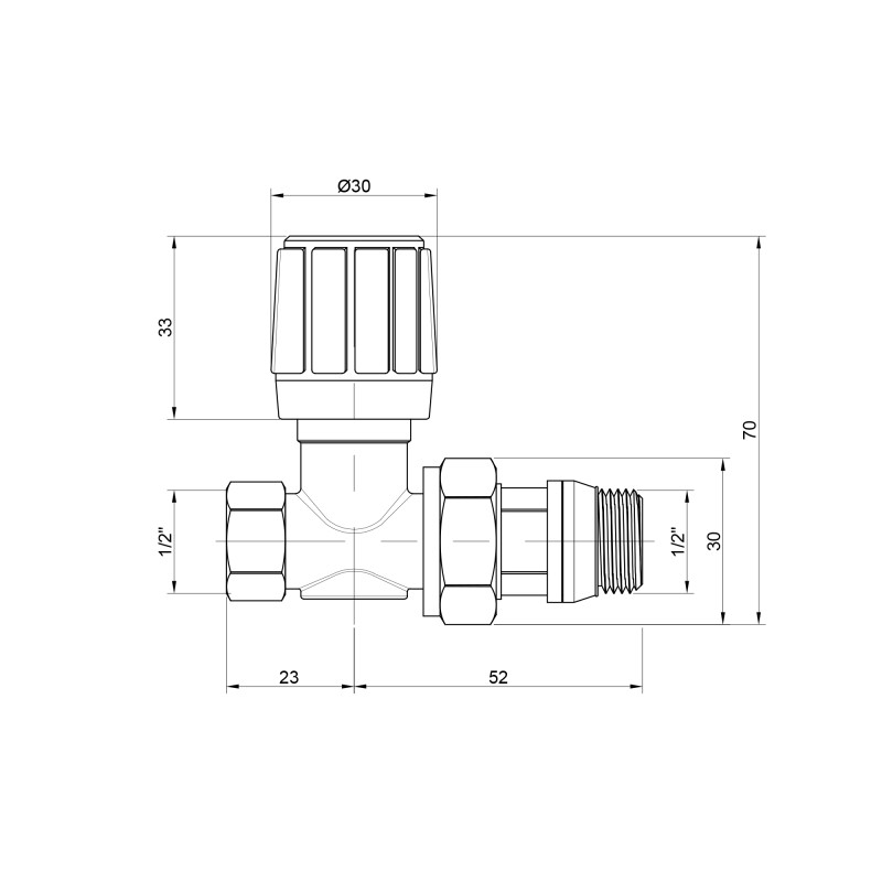 Icma Кран радіаторний 1/2" з антипротіканням прямий №954 (82954AD06)