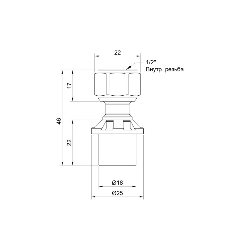 Icma Перехідник прес 16х1/2" ВР з накидною гайкою №415 (81415ADGH06)