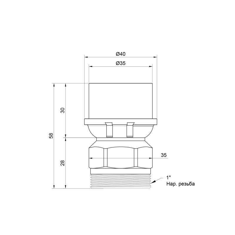 Icma Перехідник прес 32х1" ЗР №402 (81402AFGQ06)