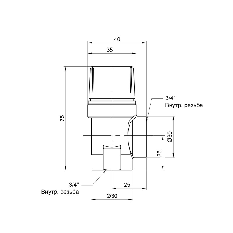 Icma Запобіжний клапан 3/4" ВР 3 бар №241 (91241AEAF)