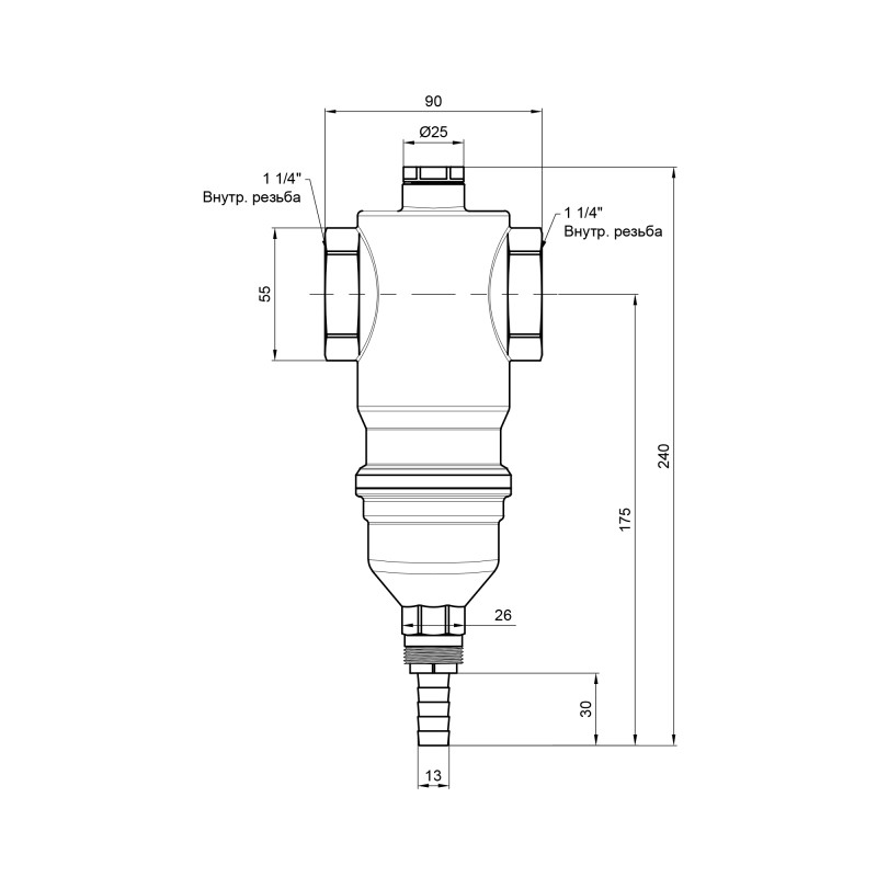 Icma Самопромивний фільтр 1" 1/4 №745 (82745AG05)
