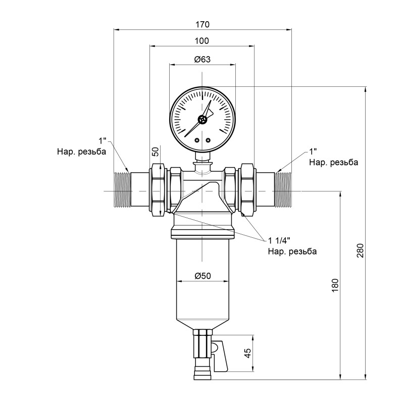 Icma Самопромивний фільтр 1" 1/4 №751 (83751AG05)