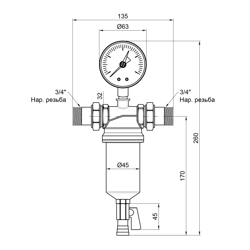 Icma Самопромивний фільтр 3/4" №751 (83751AE05)