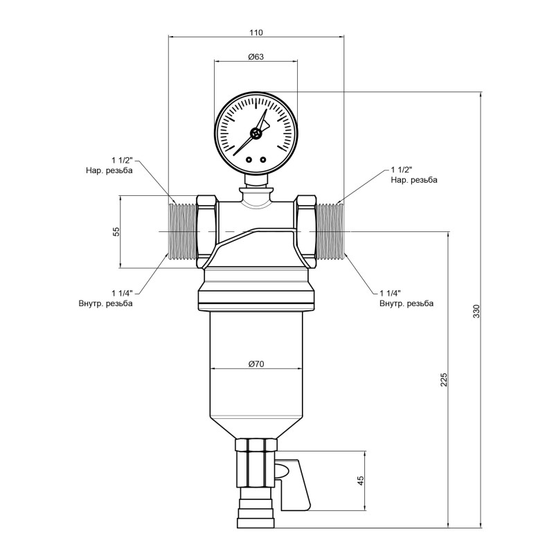 Icma Фільтр самопромивний  1 1/4" №750 (83750AG05)