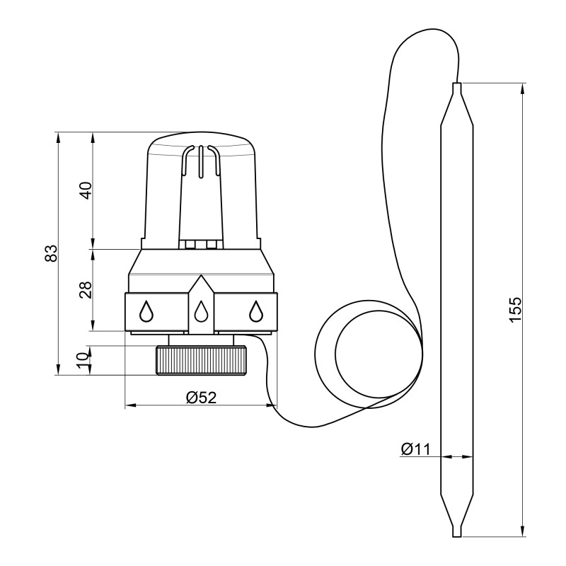 Icma Термоголовка 30х1,5 з виносним датчиком №997 (82997AC20)