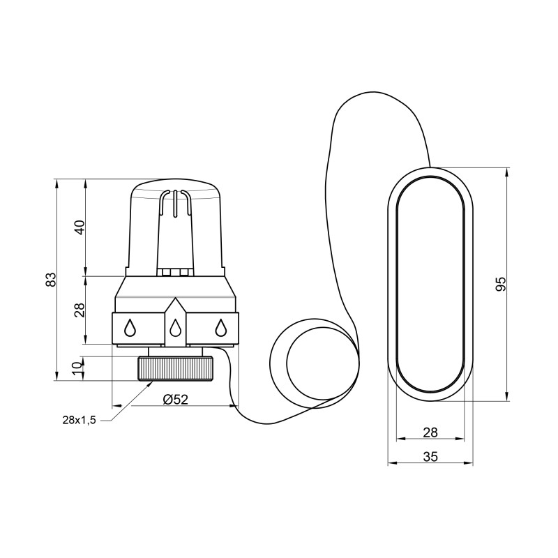 Icma Термоголовка 28х1,5 з виносним датчиком №987 (82987AC20)
