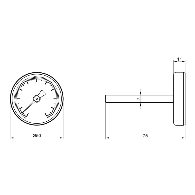 Icma Термометр 0-120°С для антиконденсаційного клапана №134 (871340120)