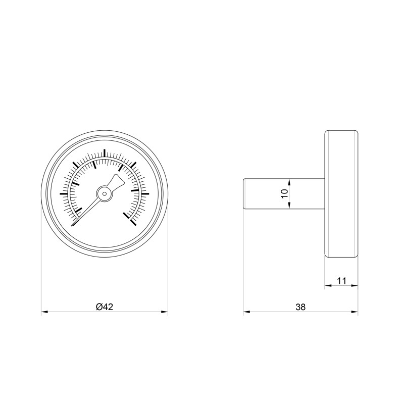Icma Термометр 40 мм 0-120°С №206 (872060120)